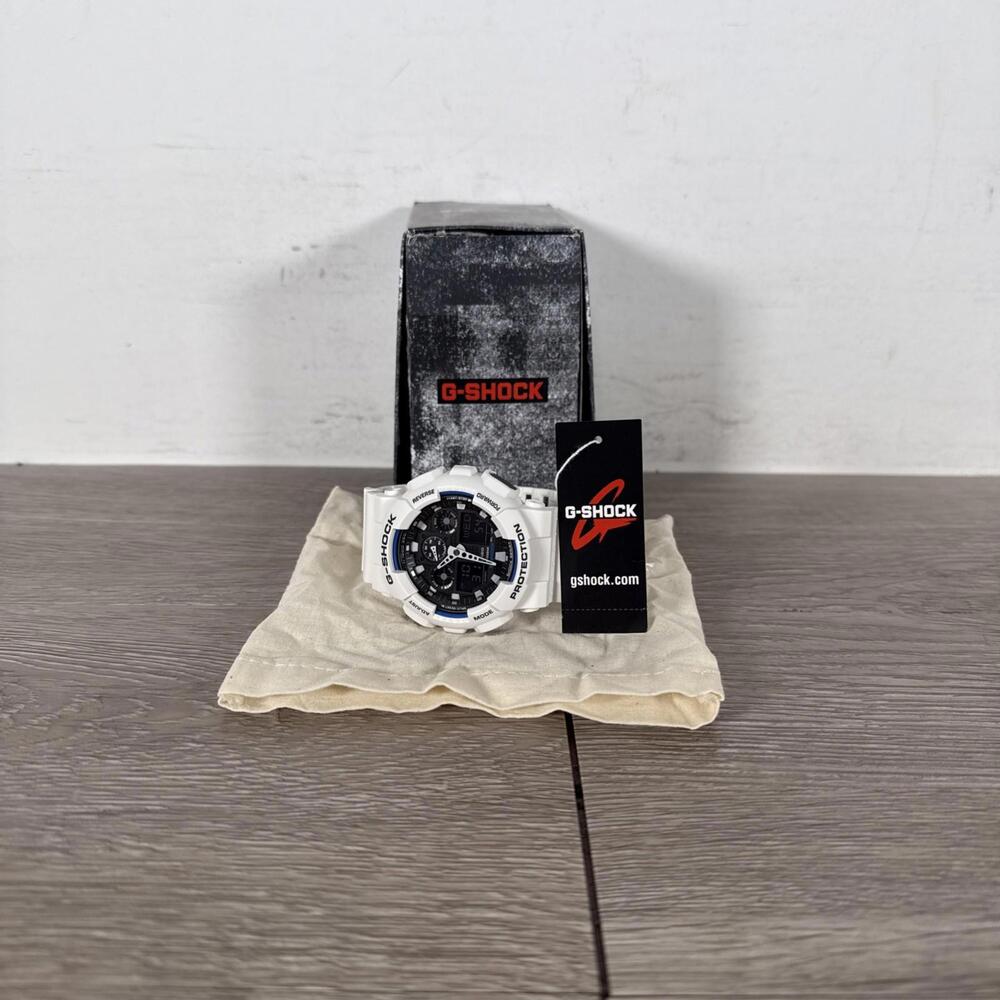 Casio G-Shock GA-100B-7A Matte White Resin Analog Digital Men's Sport Watch